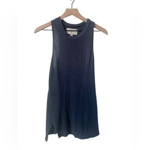 Brochu Walker Blue‎ Linen Blend Sleeveless Tank Top